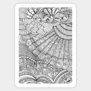Pattern inspired by zentangle abstract Sticker